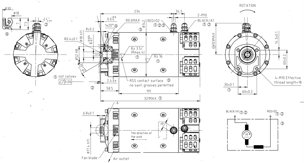 High Durability Direct Mount Flange Industrial DC Motor Easy Attachment