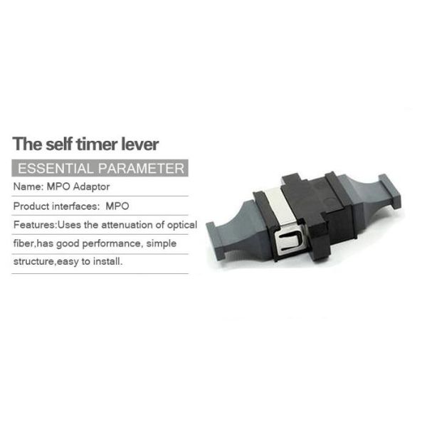 MPO MTP Flange Fiber Optic Adapter Black Bare Fiber Adapter APC Polished