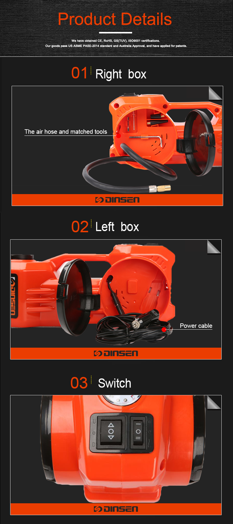 3Ton Higher Height 12V Car Electric Jack Set for SUV