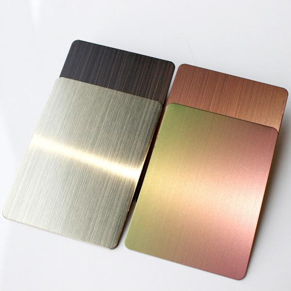 Quality SUS 304 pvd coating colors Decorative SS Sheet for door handles brushed stainless steel finish for sale