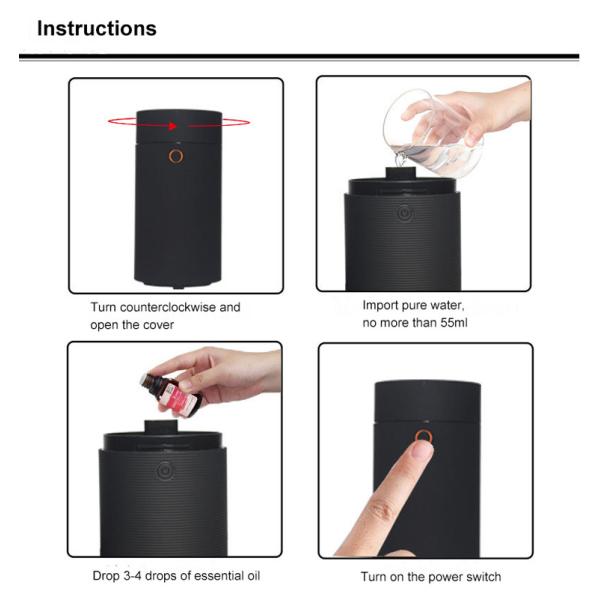 Auto Shut Off 55ml USB rubber Appearance Portable Plastic Essential Oil Aroma Diffuser