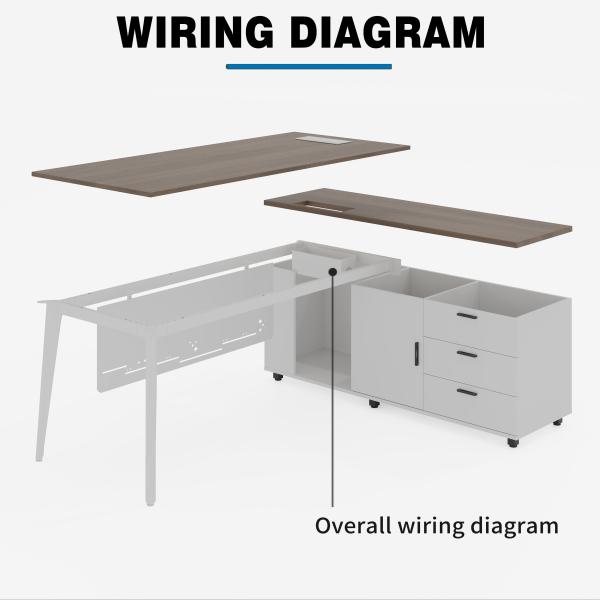 Wood/Steel Commercial Manager Office Desk 1200-2000L*500-900W*750H Mm Ships Within 5-7 Business Days