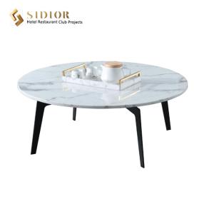China SGS Round Natural Marble Movable Coffee Table wholesale