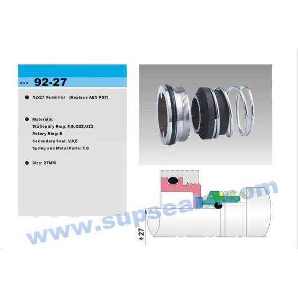 AES P07 Vulcan Type Mechanical Seal 92-27 For For Alf Lavl Lkh Pump