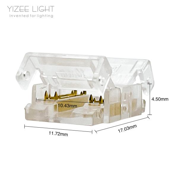 Convenient Connection 4 Pin LED Strip Connectors For 10mm COB LED Strip