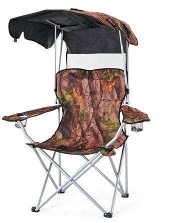 Quality Oversized Camping Chair with Shade Canopy, Folding Lawn Chairs Cup Holders, Camping Lounge Chair for Hiking Travel for sale