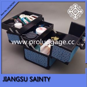 SACMC042 Navy blue gorgeous suede surface makeup brush cases