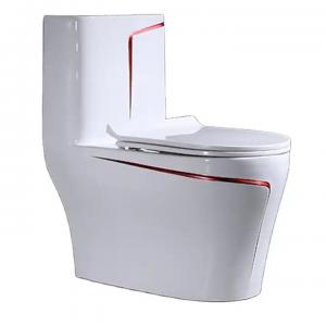 China Sanitary Ware One Piece Bathroom Toilets White Ceramic Manual Button on sale