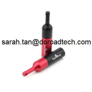 China Real Capacity Red Wine Metal Bottle Shaped USB Pen Drives wholesale