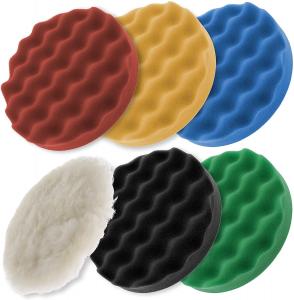 China Wool Buffing / Polishing Set 5 Waffle Foam Pads For Hook / Loop Backing wholesale
