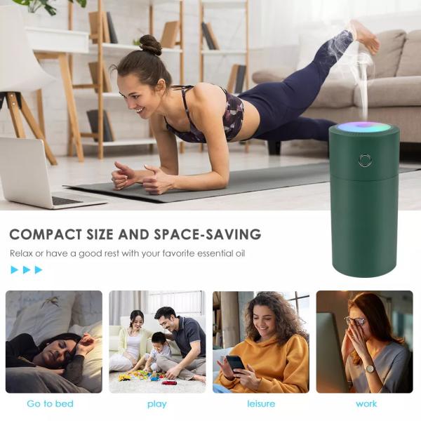 Portable 310ml Rainbow Aroma Humidifier Diffuser For Car