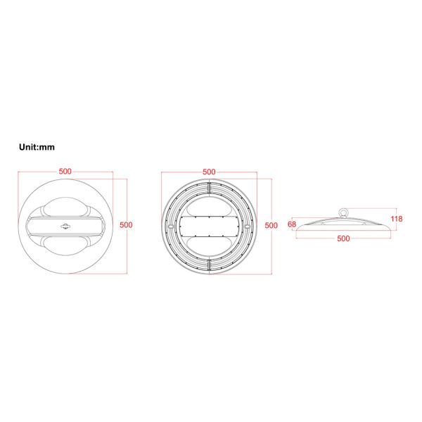 Customized White Bridgelux AC 100 - 277V High Bay Led Lights Fixtures with 150w IP69K PC lens & integrated design