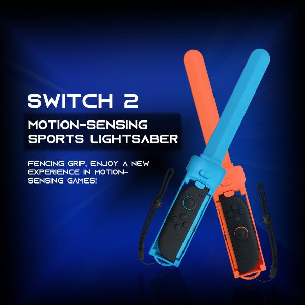 Samurai Sword Game Controller for Nintendo Switch 2 Chambara & Beat Saber Style Katana Grip, Motion Sensor Gaming Accessory for Joy-Con (L/R)