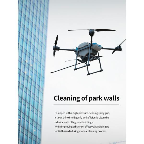 Professional Building Facade High Pressure Washing Drones Building Roof Windows Cleaning Drone