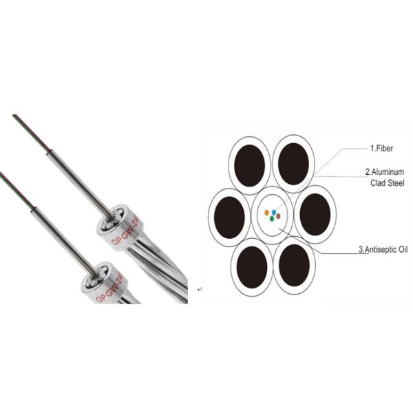 OPGW 50 Square Optical Fiber Ground Wire Composite Overhead 12F 24F