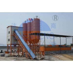 Stationary Hzs60 Concrete Batching Plant High Performance Electric Power