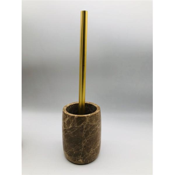 Dark Emperado Marble Bathroom Accessories Set Ball Shape Marble Toothbrush Holder With Gold Parts