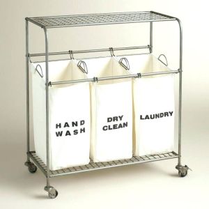 Commercial Use Large Laundry Hamper With 3 Fabric Washable Bags