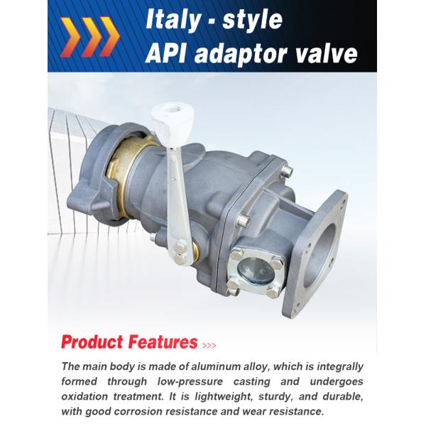 OEM Supported Italy Style Aluminum Alloy API Discharge Valve for Tanker Truck -20℃ - 70℃ Customizable