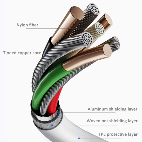 1M / 2M / 3M Micro USB 2.0 USB A / Typec C / Lightning Charging Data Transfer Cable
