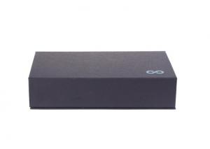 China Embossed Folding Custom Printed Cardboard Boxes With Magnetic Closure Black Color wholesale