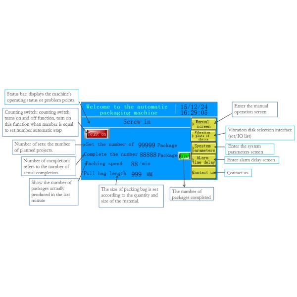 Programmable Automatic Screw Packing Machine Stepping Motor Subdivision Technology