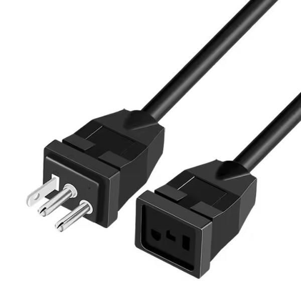Quality ETL UL817/CSA C22.2 SJT 3X14 To 10AWG 3 Pin US Black Power Cord Extension Industrial US Extension Cords For Lighting for sale