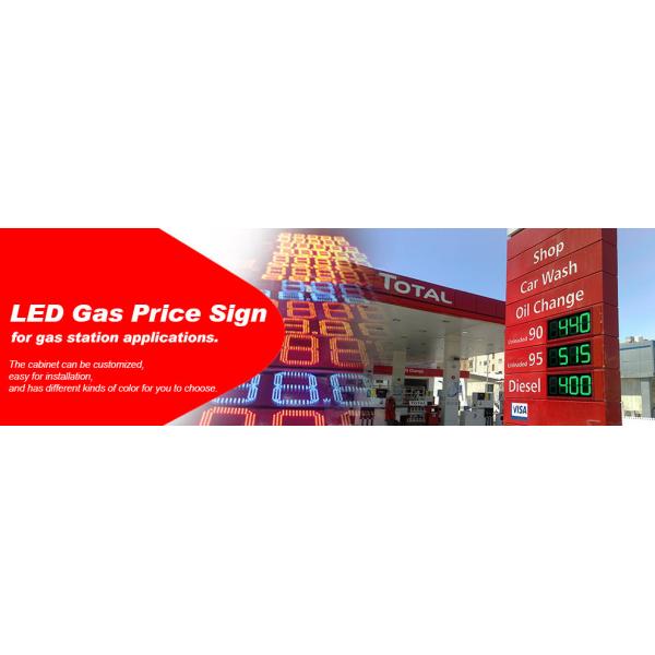 Gas Stations Digital LED Moving Message Display , LED Oil Price Sign 8'' 10" 12" 16" 18" 20" 24"