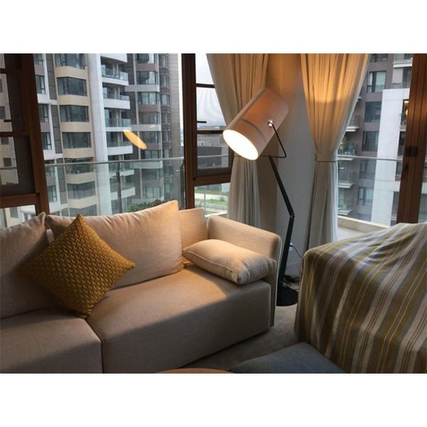 Fabric Metal R7s Modern Floor Lamp Indoor Decoration Lighting White Black