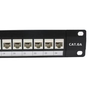 19'' 1u 24 Port Rj45 Loaded Patch Panel , Cat6a Patch Panel With Module Jack