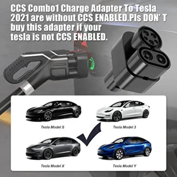 Tesla Model S 3 X Y CCS1 DC Fast Charger CCS Combo 1 To TPC Adapter 175kw
