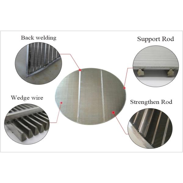 SS321 SS430 Waste Water Screens Wedge V Wire Screens 3 - 12mm Thickness