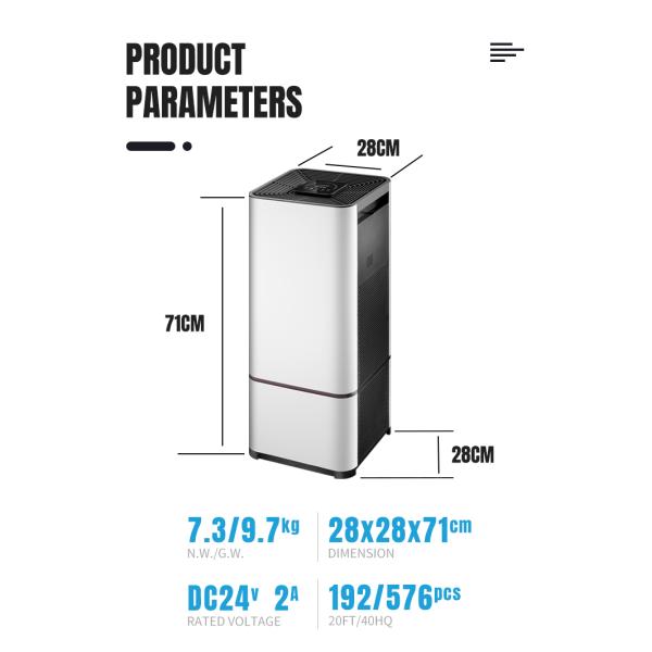 HEPA H12 Filter PM2.5 Air Filter Smoke Small Ionizer Air Purifier For Home