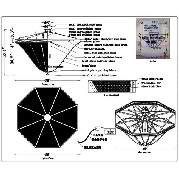 Electroplating Champagne Gold Creative Customized Pendant Lamp Energy Saving