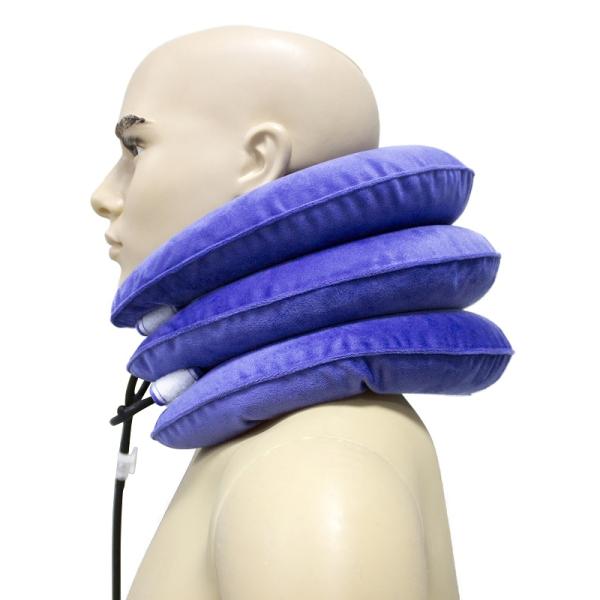 Detachable Inflatable Neck Traction , Flocking Fabric Inflatable Cervical Collar