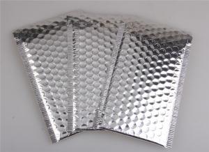China Aluminum Foil Metallic Bubble Mailers Silver Color Self Sealing For Postal Packaging on sale