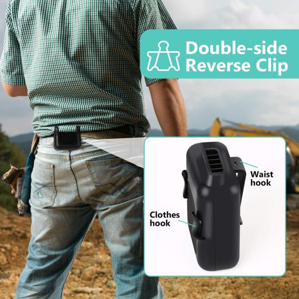 3 Speed Adjustable Desk USB Rechargeable 4000mAh Waist Fan