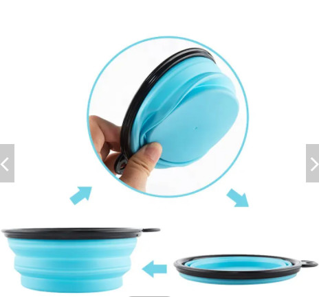 No Spill Foldable Plastic Pet Food Bowls Travel Raised Insulated Portable Dog Bowls