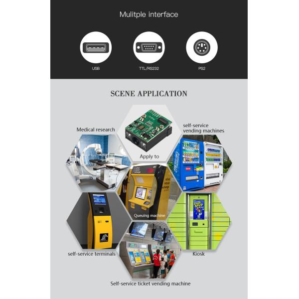 1500 Resolution Barcode Scan Engine 3.3 - 5V 1 Year Warranty For Kiosk Machine