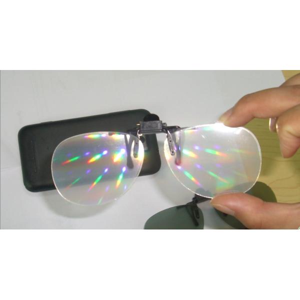 2016 TOP New clip on plastic fireworks glasses, rainbow glasses, diffraction glasses for near-sighted person