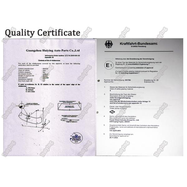 Sun Protection Bus Windshield Glass Laminated Tempered Green Color Long Lifetime