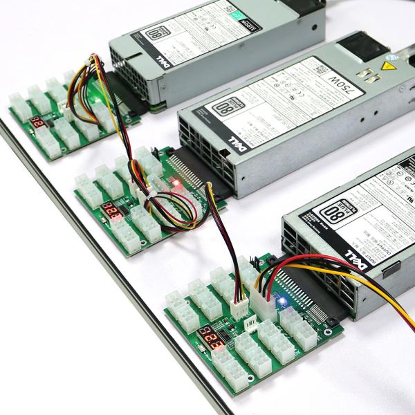 16 Ports 12V PCI-E 6Pin Server Power Supply Breakout Board for Daier 750W 1100W 1600W 2000W 2400W Synchronization Connector