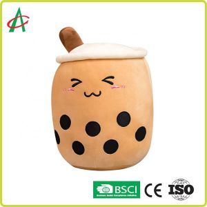 China OEM Bubble Tea Plush Pillow With Embroidered Emoji wholesale