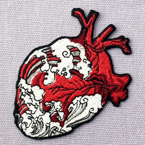 Velcro Hook Loop Wave Heart Patch No Backing Custom Jacket Patches