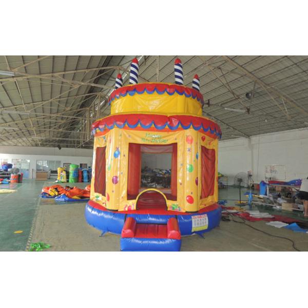 Birthday Cake Outdoor Inflatable Bouncers , Bounce House Inflatables Castle For Kids RQL-00506