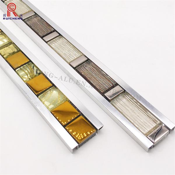 Quality Metallic Porcelain Listello Tile , Edges Protection Mosaic Backsplash Trim for sale