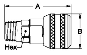 1/4'' Nominal Male End Connections Industrial Interchange Pin Lock Couplings Brass Pneumatic Quick Coupling