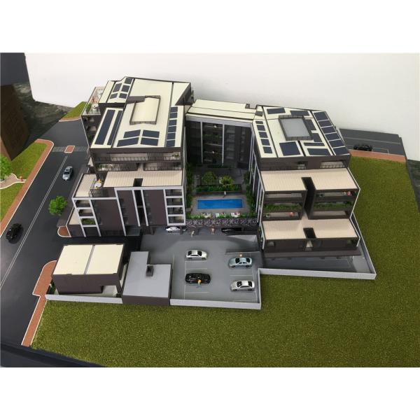 3D Modern House Model , Miniature Architectural Models With Led Light