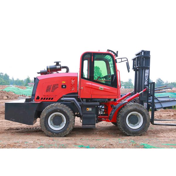 7000 Lbs Seated Automatic Rough Terrain Forklift With 2 In Fork Thickness