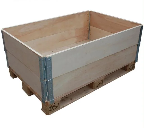 4 Way Pallet Wooden Crate Box Warehouse Storage Hinge Wooden Enclosure Box